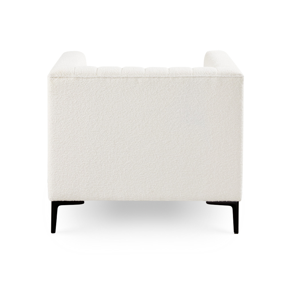 Florian Accent Chair: Boucle Ivory with Black Legs